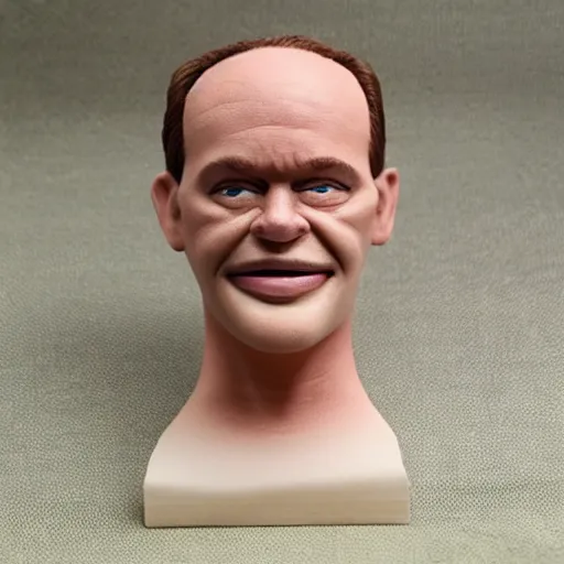 Prompt: man huge forehead tiny face claymation