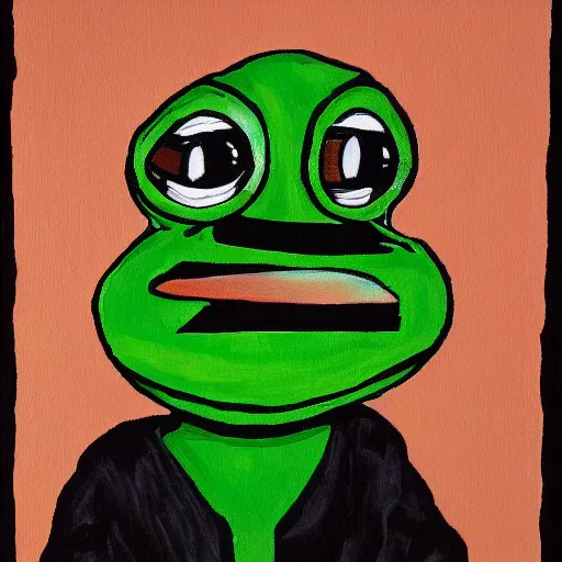 Image similar to The Pepe frog dressed as a modern French artist