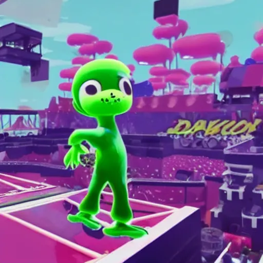 Image similar to drake preforming in splatoon