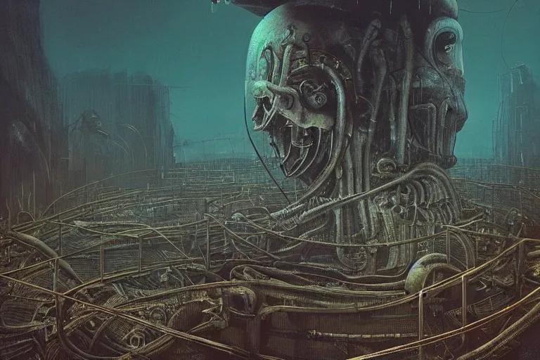 Image similar to salusa cecundus prison planet, by giger, stalenhag, beksinski, retro sci - fi movie, highly detailed, photorealistic, illustration, 8 k, artstation