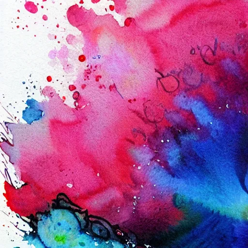 Image similar to aquarelle watercolor stain splash, black water paint