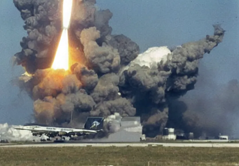 Image similar to boeing 7 4 7 exploding mid air, tragedy