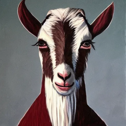 Prompt: a goat dressed as an artist