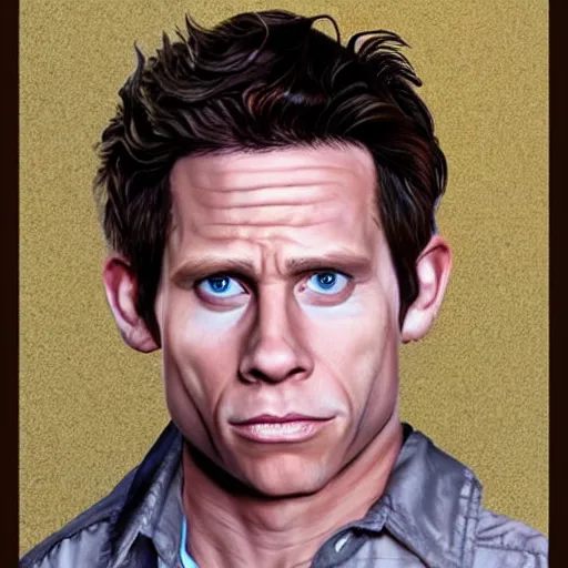 Image similar to dennis reynolds as the golden god, photo realism, perfect face, realistic