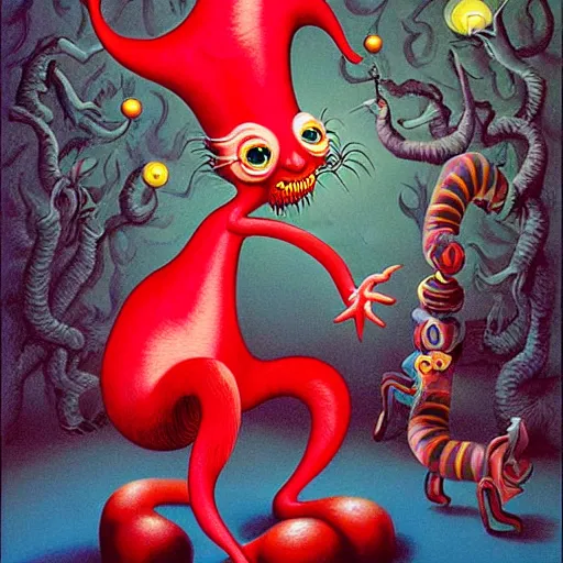 Image similar to Demon painting by Mark Ryden and Todd Schorr, Dr Seuss