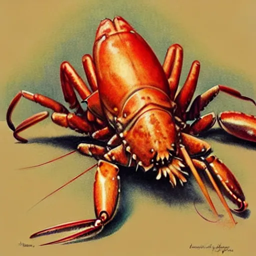 Image similar to 1950s lobster . muted colors.))))) by Jean-Baptiste Monge