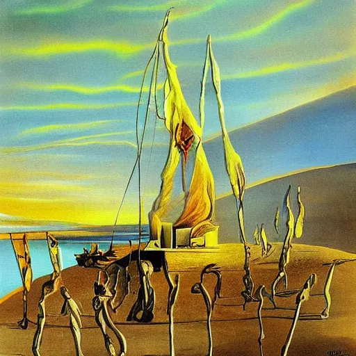 Prompt: dali's painting of sunrise