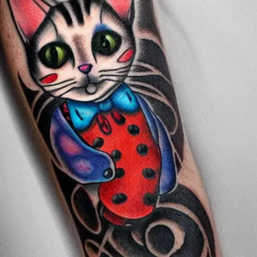 Image similar to clown cat tattoo design