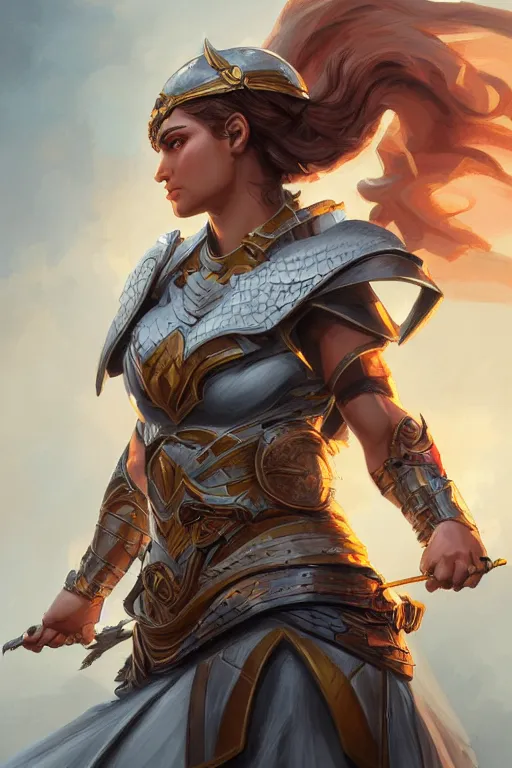 Image similar to amazon valkyrie athena, d & d, fantasy, portrait, highly detailed, headshot, digital painting, trending on artstation, concept art, sharp focus, illustration, art by artgerm and greg rutkowski and magali villeneuve