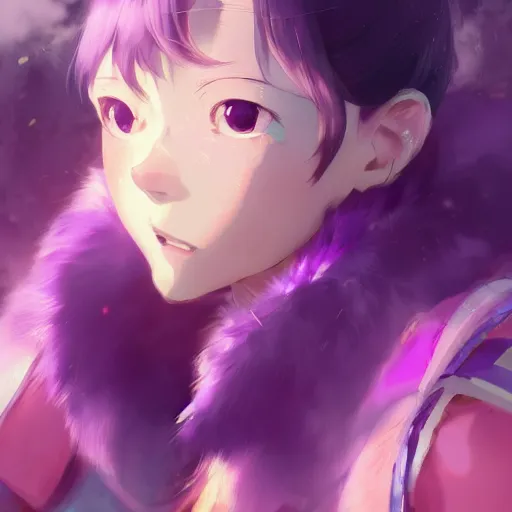 Image similar to a purple hamster, illustration concept art anime key visual trending pixiv fanbox by wlop and greg rutkowski and makoto shinkai and studio ghibli and kyoto animation symmetrical facial features