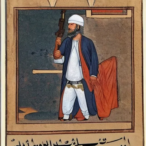 Image similar to joe biden as mujahideen in 1 7 th century islamic art