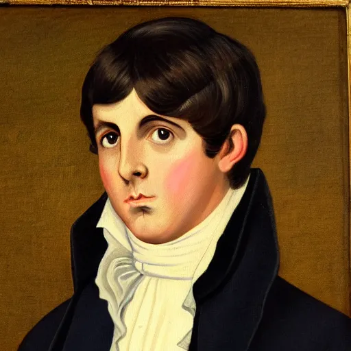 Prompt: regency era painting of a young paul mccartney