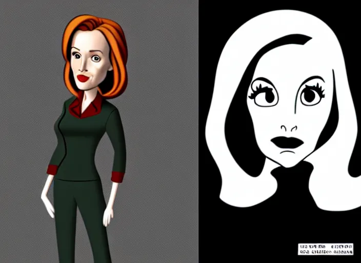 Image similar to dana scully in the style of 1 9 7 0's disney animation