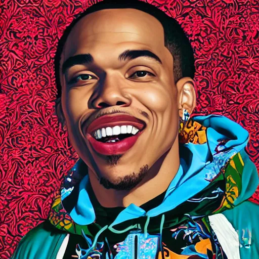 Prompt: portrait of Anderson .Paak by Kehinde Wiley