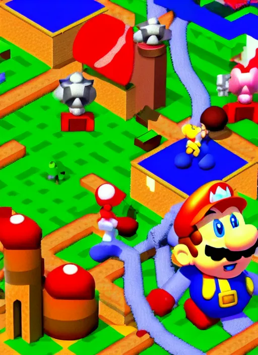 Image similar to screenshot of david lynch in super mario rpg, snes