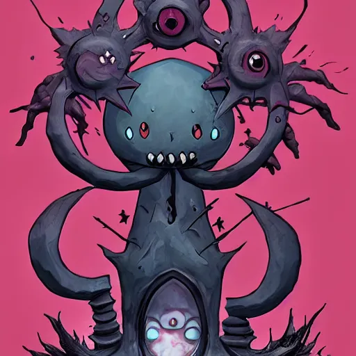 Prompt: Gloom (pokemon) in style of Bloodborne. Concept art, cosmic horror, body horror, ArtStation.