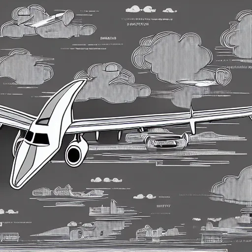Image similar to airplane illustration vector digital art trending on artstation w 6 4 0