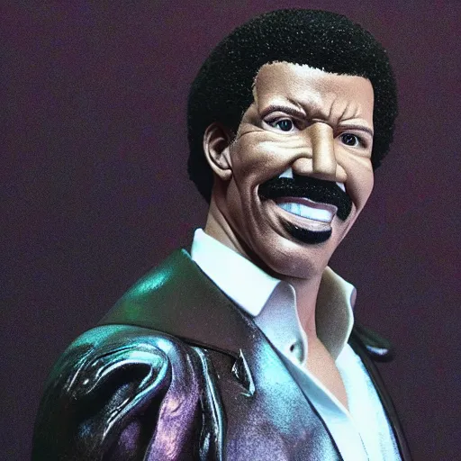 Image similar to photo of lionel richie sculpture in the hello video being sold at christies auction room realistic