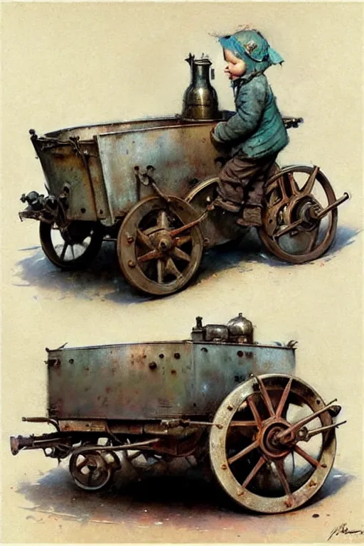 Image similar to (((((1950s brutal steel wagon . muted colors.))))) by Jean-Baptiste Monge !!!!!!!!!!!!!!!!!!!!!!!!!!!