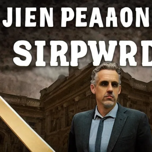 Prompt: Jordan Peterson with a sword