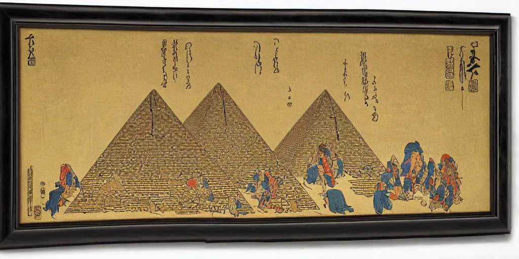 Image similar to i, Pyramid of Khufu by Hokusai