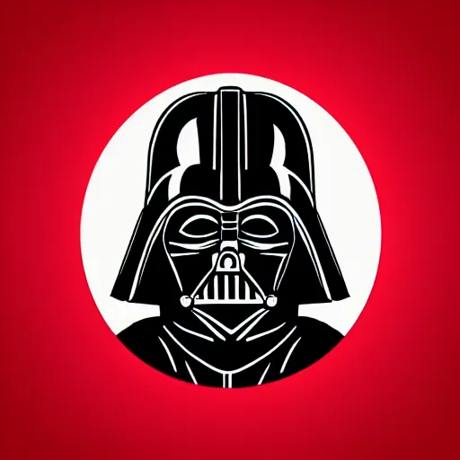 Prompt: darth vader, profile pic, centered, red background, highly detailed, digital art