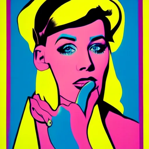 Prompt: pop art poster of a beautiful woman