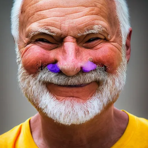 Image similar to portrait of hide the pain harold, accurate and detailed, round face, stock photo, Nikon 50mm f/1.8G