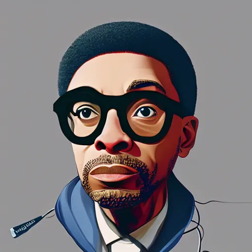 Image similar to Spike Lee as Malcolm X, ambient lighting, 4k, anime key visual, lois van baarle, ilya kuvshinov, rossdraws, artstation