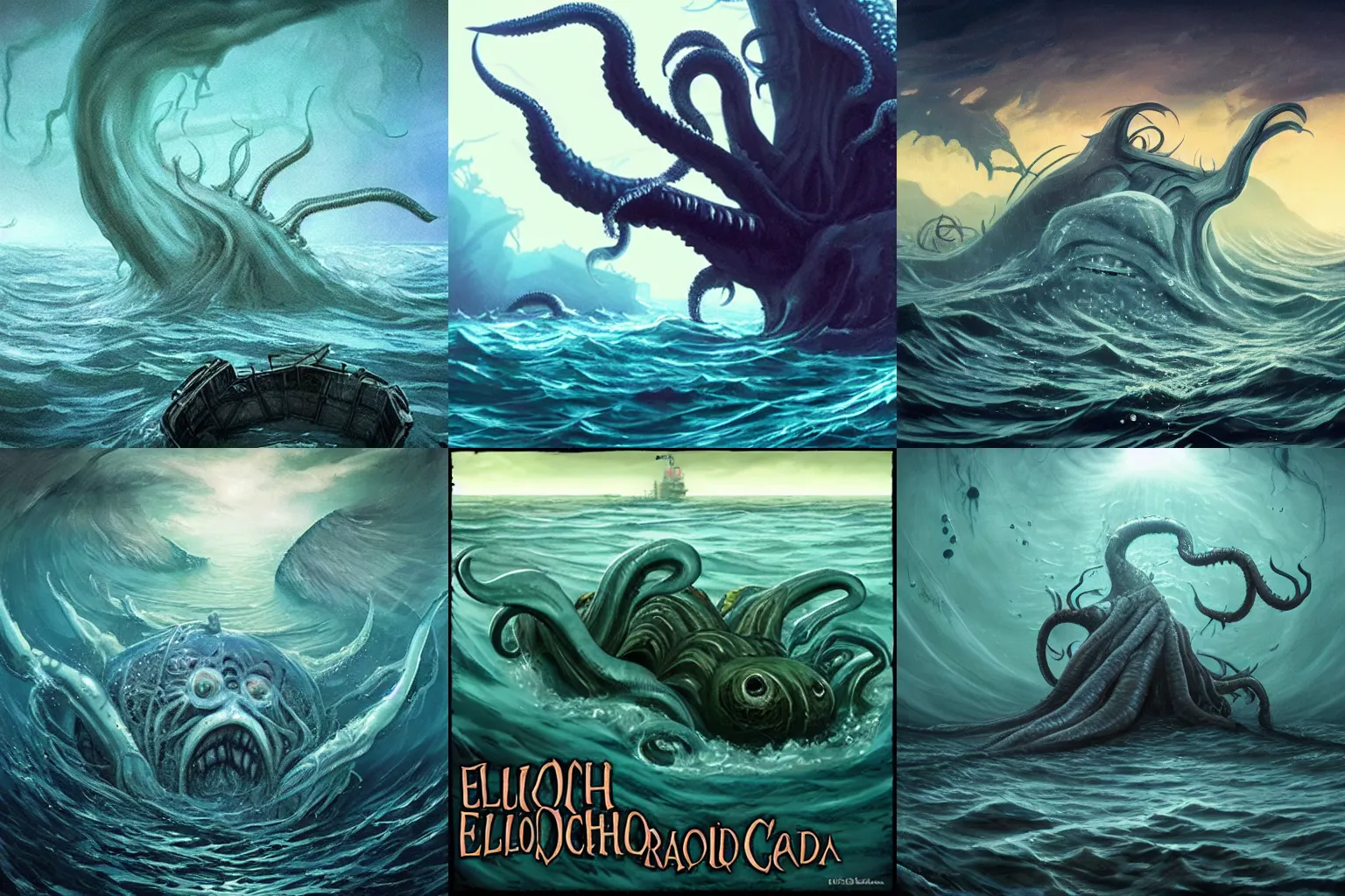 Prompt: Eldritch horrors in the ocean, thalassophobia