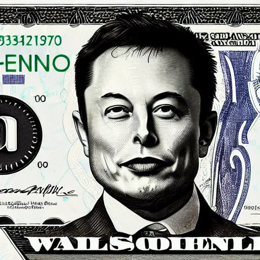 Prompt: Elon musk on the Mars Dollar bill