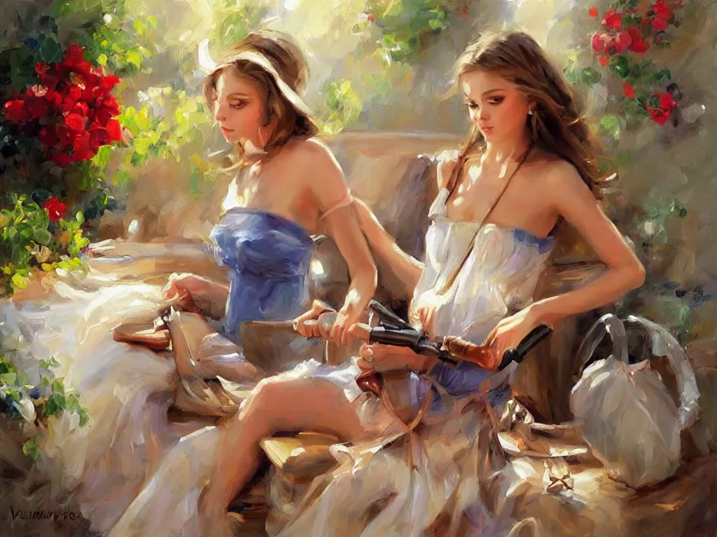 Prompt: lock and load, painting by Vladimir Volegov