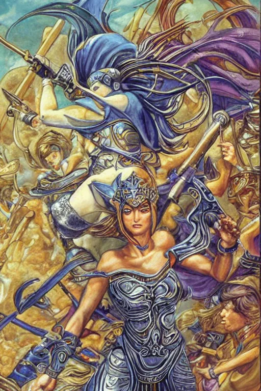 Prompt: Goddess athena on the battlefield | Terese Nielsen |