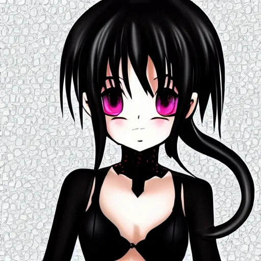 Image similar to anime style goth woman