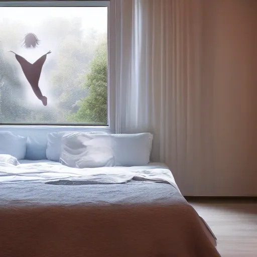 Image similar to misty figure floating above the bed
