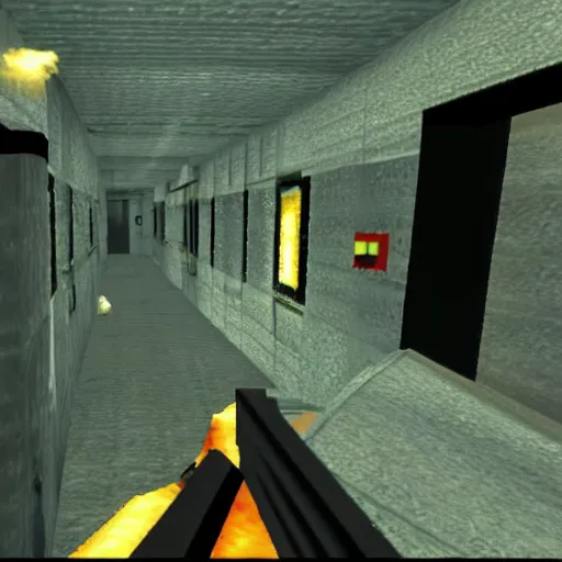 Image similar to a still of no time to die in goldeneye 6 4 graphics, extremely blocky and low resolution, crt filter