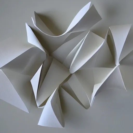 Prompt: a string quartet made of folded paper, 3D shadows,