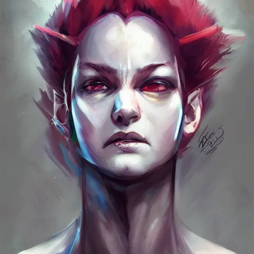 Prompt: beautiful portrait of hisoka morow, hyper realistic, sharp, greg rutkowski, wlop,