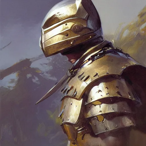 Image similar to portrait of warrior otter, shiny armor, by lindsey kustusch, anders zorn, greg rutkowski.