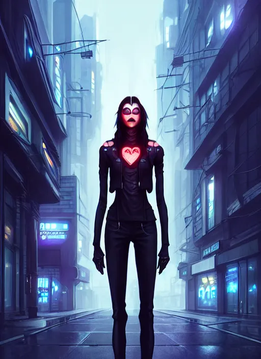 Prompt: a cyberpunk vampire standing in a city street! with a beautiful symmetrical face!!! cinematic lightning, murky dusty deep, smoky eyes, isolated, studio lighting by artgerm yuri shwedoff and tom bagshaw