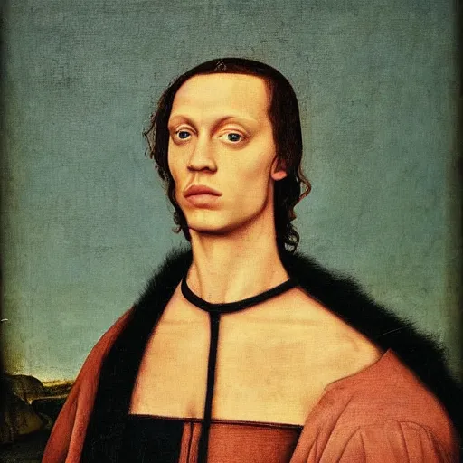 Image similar to A Renaissance portrait painting of Jamie Campbell Bower