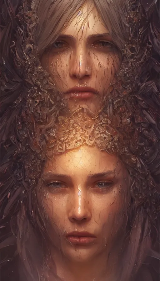 Image similar to tears waterfall, fame of thrones, lord of daggers, neon, fibonacci, sweat drops, insane, intricate, highly detailed, digital painting, artstation, concept art, smooth, sharp focus, illustration, Unreal Engine 5, 8K, art by artgerm and greg rutkowski and alphonse mucha