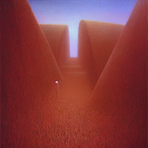 Image similar to photrealistic painting by Zdzisław Beksiński