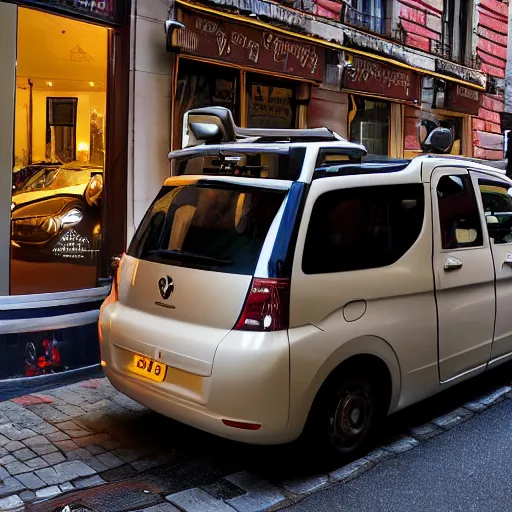 Image similar to street view image a car made of croissant