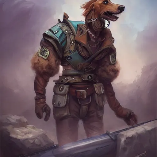 Image similar to anthropomorphic Borzoi wippet Tank Driver, Modern Tank driver outfit, cute and adorable, pretty, beautiful, DnD character art portrait, matte fantasy painting, DeviantArt Artstation, by Jason Felix by Steve Argyle by Tyler Jacobson by Peter Mohrbacher, cinema