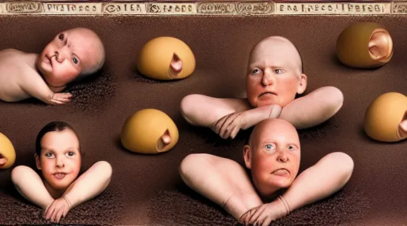 Prompt: The republican party in eggshells photographed by Anne Geddes