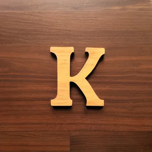 Image similar to minimalism logo of the letters ks on walnut wood.