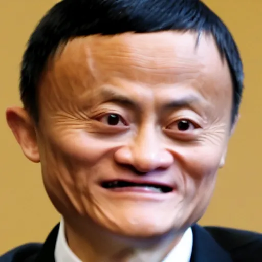 Image similar to jack ma tiny face enlarge cranium in the body form of crang photo portrait