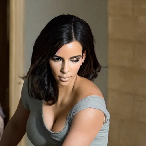 Prompt: A Still of Kim Kardashian as Emma Watson