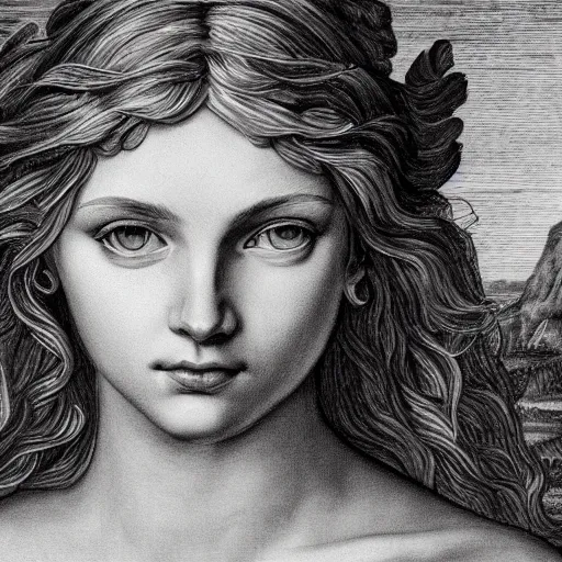 Prompt: a highly detailed portrait of aphrodite, greek mythology, greek gods